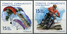 TURKEY - 2023 - SET OF 2 STAMPS MNH ** - Extreme Sports - Unused Stamps