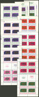 ADEN - HADHRAMAUT: Michel 175/182 + Block 17, 1967 Mexico Olympic Games, Complete Set Of 8 Values Printed In Mini-sheets - Jemen
