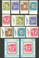 ADEN - MAHRA: Michel 25/29 + S.sheet 2, 1967 Mexico Olympic Games, Complete Set Of 5 Values + Perforated And IMPERFORATE - Jemen