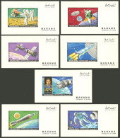 AJMAN - MANAMA: Michel 244/250, 1970 Space Exploration, The Set Of 7 Values Issued In Individual Sheets, MNH, VF Quality - Adschman
