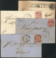GERMANY: 4 Folded Covers Posted Between 1868 And 1871 With Interesting Cancels! - Other & Unclassified