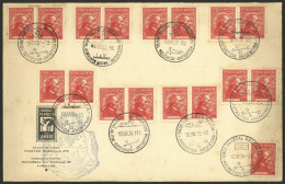 ARGENTINE ANTARCTICA: Large Cover Franked With 8 Pairs + Single Of 12c. Mitre With Different Cancels Of Various Argentin - Autres & Non Classés