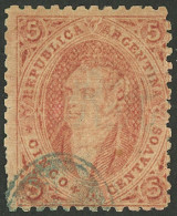 ARGENTINA: GJ.20j, 3rd Printing, Mulatto, With Attractive Cancel, Possibly Of STAGECOACH MAIL, Excellent Quality! - Autres & Non Classés