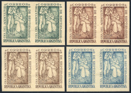 ARGENTINA: GJ.960, 1948 Farmers Day, PROOFS Printed On Opaque Paper, Pairs In The 4 Known Colors, VF Quality, Rare Group - Autres & Non Classés