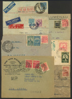 BRAZIL: 7 Airmail Covers Used In Brazil Between 1930 And 1944, Varied Destinations And Airlines, Including Some Interest - Altri & Non Classificati