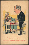 BRAZIL: Postcard With Advertising For Medicine, View Of Dr. Celestino Bourroul And Elderly Couple, Ed. A.Carboni, VF Qua - Altri