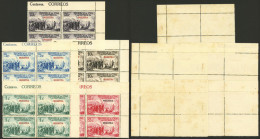 CUBA: 1936 Discovery Of America 444 Years, Unissued Set Of 5 Values, Corner Blocks Of 4 With MUESTRA Overprint, Mint Or  - Other & Unclassified