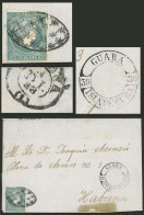 CUBA: 4/DE/1858 GUARA - Habana, Entire Letter Franked With ½ Real Plata, With Adhesive Tape Mark Below, Else Very Fine! - Sonstige & Ohne Zuordnung
