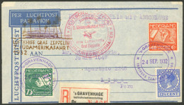 NETHERLANDS: 24/SE/1932 The Hague - Lima, Peru: Registered Airmail Cover Sent By Zeppelin On The 7th Flight To South Ame - Other & Unclassified