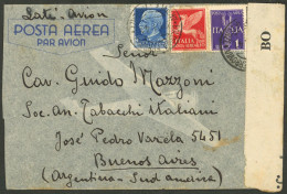 ITALY: 21/JA/1941 Bologna - Argentina, Airmail Cover (LATI) Franked With 13L., Censored, Arrival Backstamp Of Buenos Air - Zonder Classificatie