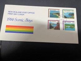 20-4-2024 (2 Z 34) FDC - New Zealand - Not Posted - 1986 - Scenic Bays - FDC