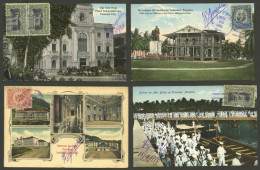 PANAMA: 13 Old Postcards With Very Good Views, Sent To Argentina In 1916 With Nice Postages And Cancels, Very Fine Gener - Panama