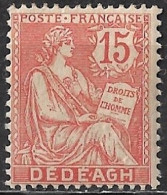 DEDEAGATZ 1902-1914 French Levant Stamps With Dédéagh Design 15 Lepta Orange Vl. 12 MH - Dedeagh