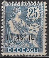 DEDEAGATZ 1902-1914 French Levant Stamps With Dédéagh Design Overprinted 1 Piastre On 25 Lepta Blue Vl. 13 MH - Dedeagh