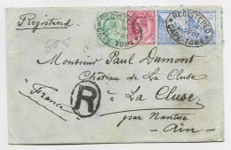 CAPE OF GOOD HOPE 2 1/2C X2 +1D+HALF PENNY LETTRE COVER REG MAL OUVERTE CAPE TOWN 1907 TO FRANCE - Kaap De Goede Hoop (1853-1904)