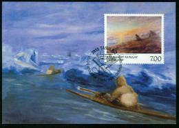 Mk Greenland Maximum Card 1999 MiNr 336 | Greenland Art. Paintings By Peter Rosing. "The Man From Aluk" #max-0050 - Maximum Cards & Covers
