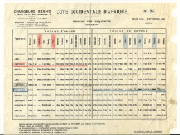 COTE OCCIDENTALE D'AFRIQUE / HORAIRE DES PAQUEBOTS - MARS 1935 - SEPTEMBRE 1935 - Welt