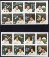 Guinea Equat. 1979, Space, Astronauts, With MISTAKES Correct 2sheetlet IMPERFORATED - Fouten Op Zegels