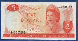 NEW ZEALAND  - P.165d – 5 Dollars ND (1967 - 1981) UNC, S/n 145 000193 - Nieuw-Zeeland