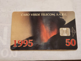 CPV-10)-COBE VARDE-Volcano-"VULCÃO-(4)-(C5A154289)-(50units)-used Card - Capo Verde