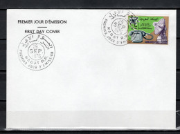 Morocco 1976 Space, Telephone Centenary Stamp On FDC - Afrika