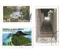 Mauritius - 2011 - World Heritage Sites - 3 Diff - USED. ( D ) ( OL 23/02/2020) - Maurice (1968-...)