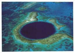 BELIZE, GREAT BLUE HOLE, GIANT MARINE SINKHOLE, GERMANY POSTCARD - Belice