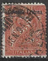ERITREA - 1893 - CIFRA 2 CENT - USATO  (YVERT 2 - MICHEL 2 - SS 2) - Eritrea