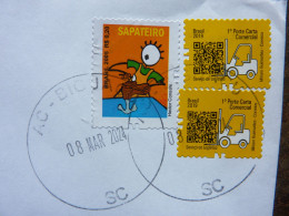 2024   3 Stamps Used On A Letter - Gebraucht