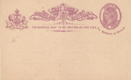 QUEENSLAND 1889 POSTCARD UNUSED - Cartas & Documentos