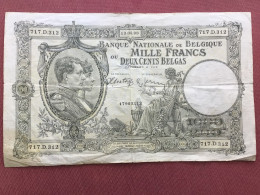 BELGIQUE Billet De 1000 Francs 200 Belgas Du 13/04/1938 - 10000 Francs-2000 Belgas