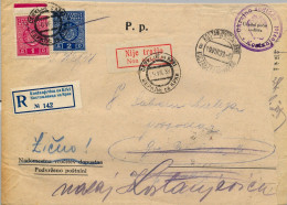 1938 YUGOSLAVIA ,  KOSTANJEVICA NA KRKI - CERKLJE OB KRKI , CERTIFICADO , YV. 79 , 80 TAXE , " NON RÉCLAMÉ " - Covers & Documents