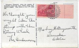 Cuba Postcard Of Havana Cathedral 13.06.1940 Rotary Club Cancel - Lettres & Documents