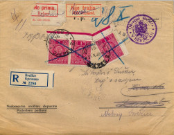 1939 YUGOSLAVIA ,  BREZICE - ZAGREB , CERTIFICADO , YV. 79 X 3  TAXE , " REFUSÉ  " , " NON RÉCLAMÉ " - Lettres & Documents