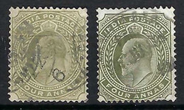 INDE ANGLAISE Ca.1902-09: 2x Le Y&T 63, 2 Nuances - 1902-11 King Edward VII