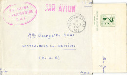 LAC FM POSTE AUX ARMEES 14/2/1955 T.O.E GROUPE DE CHASSE 1/22 SAINTONGE INDOCHINE NHA TRANG P/CHATEAUNEUF LES MARTIGUES - Poste Aérienne Militaire