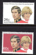 AUSTRALIA - 1981 ROYAL WEDDING SET (2V) FINE MNH ** SG 821-822 - Ongebruikt