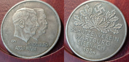 GERMANIA 3° REICH MONETA COMMEMORATIVA SCHTZENVEREINWARTBURG EISENACH 1934 HITLER  - ALLEMAGNE - DEUTSCHLAND - COD: AB40 - Other & Unclassified