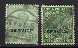 INDE ANGLAISE Service Ca.1911-32: 2x Le Y&T 55 Obl. - 1911-35 Koning George V