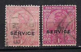 INDE ANGLAISE Service Ca.1937-39: 2x Le Y&T 99 Obl., 2 Nuances - 1911-35 King George V