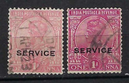 INDE ANGLAISE Service Ca.1937-39: 2x Le Y&T 99 Obl., 2 Nuances - 1911-35 Roi Georges V