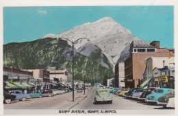 Banff Alberta Canada, Business District Street Scene, Autos, C1950s Vintage Postcard - Banff