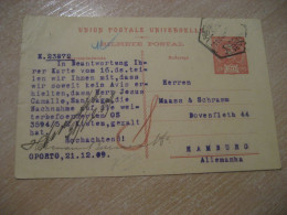 PORTO 1909 To Hamburg Germany Cancel UPU Bilhete Postal Stationery Card PORTUGAL - Lettres & Documents