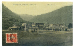 CPA 25 Doubs - St Saint Hippolyte - La Gare Et Vue Générale - Ed. Aidemoy - Aspect Légèrement Toilé - Saint Hippolyte