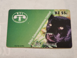 Belize-(BZ-BTL-TEL-0001)-Panther-(26)-(bz$5)-(187-635-1697)-(1183370)used Card+1card Prepiad/gift Free - Belize