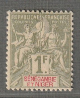 Sénégambie Et Niger - N°13 * (1903) 1fr Olive - Unused Stamps