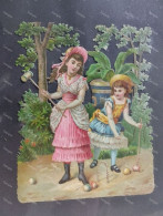 Chromos Litho Girls Playing Croquet - Children