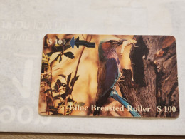 Zimbabwe-(ZIM-34)-Lilac Breasted Roller-(80)-($100)-(0026015737)-(1/12/2000)-(tirage-30.000)-used Card - Zimbabwe