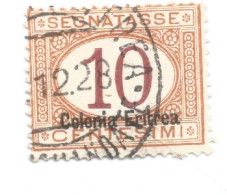 (COLONIE E POSSEDIMENTI) 1928, ERITREA, SEGNATASSE, 10c - 1 Francobollo Usato (CAT. SASSONE N.15) - Eritrea