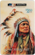 USA - AmeriVox - Perillo Native American Artwork - AVX-Pr118 - Chief Sitting Bull #1, Remote Mem. 2.50$, 5.000ex, Mint - Amerivox
